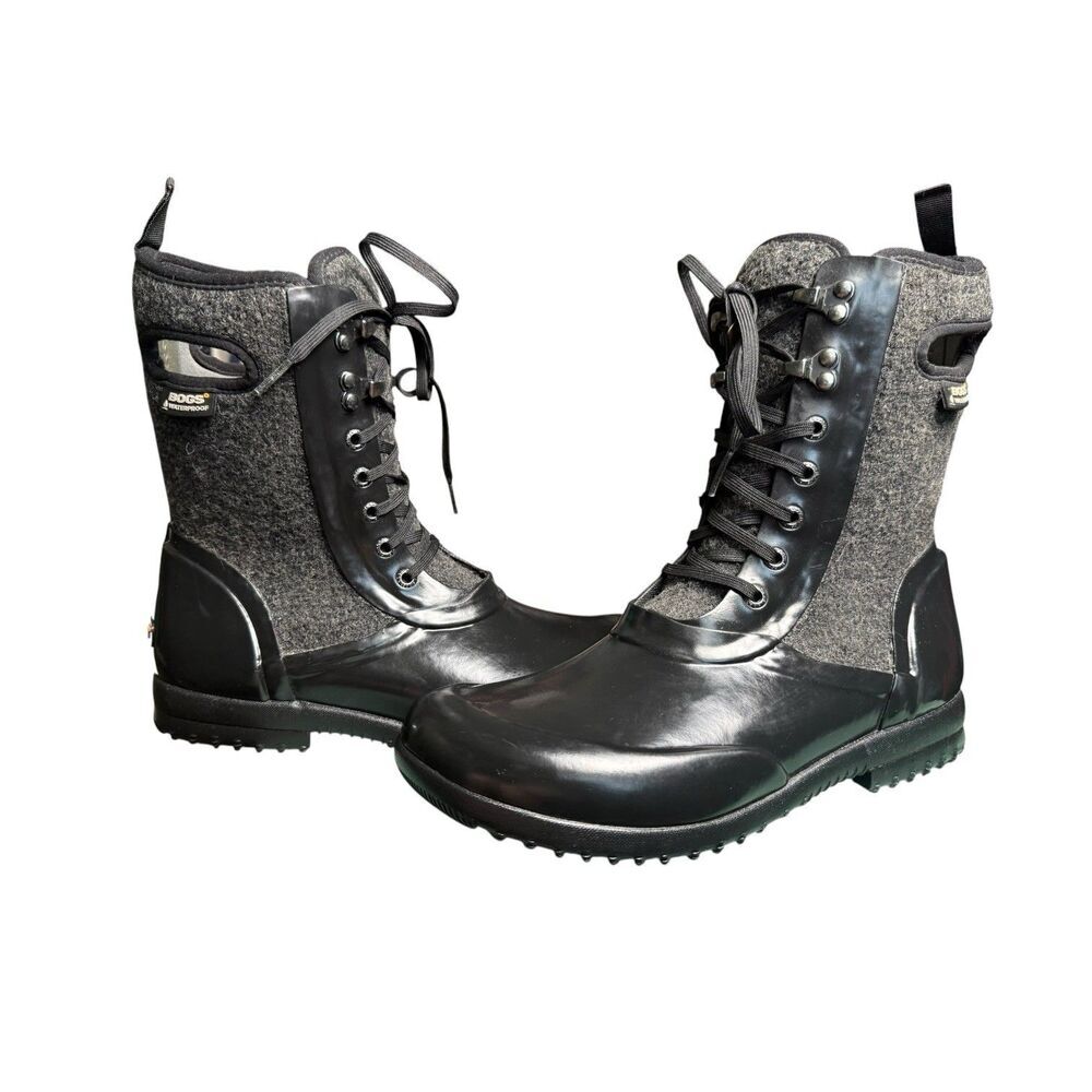Bogs Women’s Sidney Wool Waterproof Snow Boots Black Size 9 - Picture 2 of 9